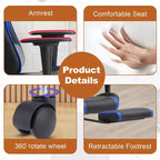 BestMassage Racing Gaming Chair Office Massage Chair with Massage Function Lumbar Support PU Leather for Adult