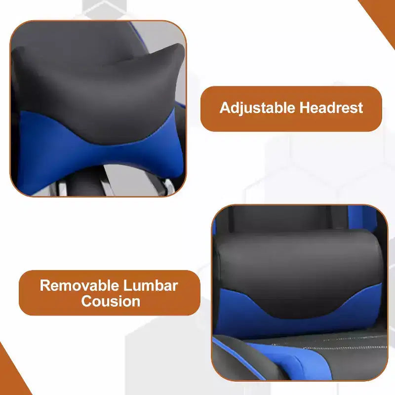 BestMassage Racing Gaming Chair Office Massage Chair with Massage Function Lumbar Support PU Leather for Adult