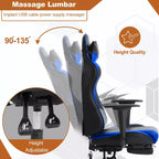 BestMassage Racing Gaming Chair Office Massage Chair with Massage Function Lumbar Support PU Leather for Adult