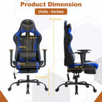 BestMassage Racing Gaming Chair Office Massage Chair with Massage Function Lumbar Support PU Leather for Adult