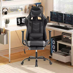 BestMassage Racing Gaming Chair Office Massage Chair with Massage Function Lumbar Support PU Leather for Adult