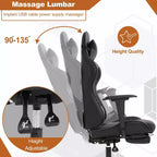BestMassage Racing Gaming Chair Office Massage Chair with Massage Function Lumbar Support PU Leather for Adult