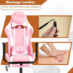BestMassage Racing Gaming Chair Office Massage Chair with Massage Function Lumbar Support PU Leather for Adult