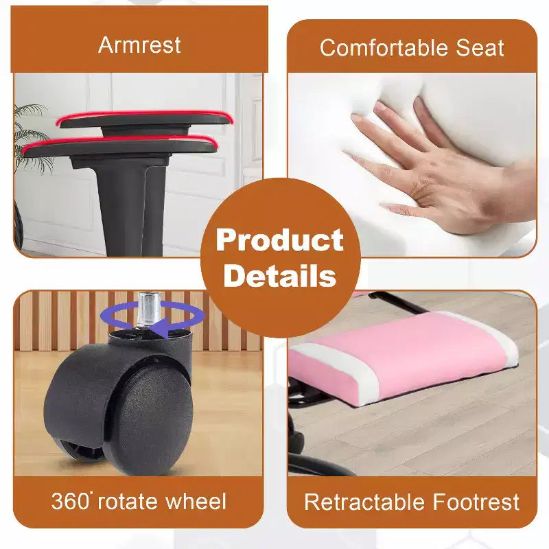 BestMassage Racing Gaming Chair Office Massage Chair with Massage Function Lumbar Support PU Leather for Adult