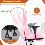 BestMassage Racing Gaming Chair Office Massage Chair with Massage Function Lumbar Support PU Leather for Adult