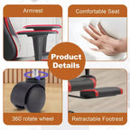 BestMassage Racing Gaming Chair Office Massage Chair with Massage Function Lumbar Support PU Leather for Adult