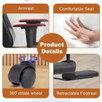 BestMassage Racing Gaming Chair Office Massage Chair with Massage Function Lumbar Support PU Leather for Adult