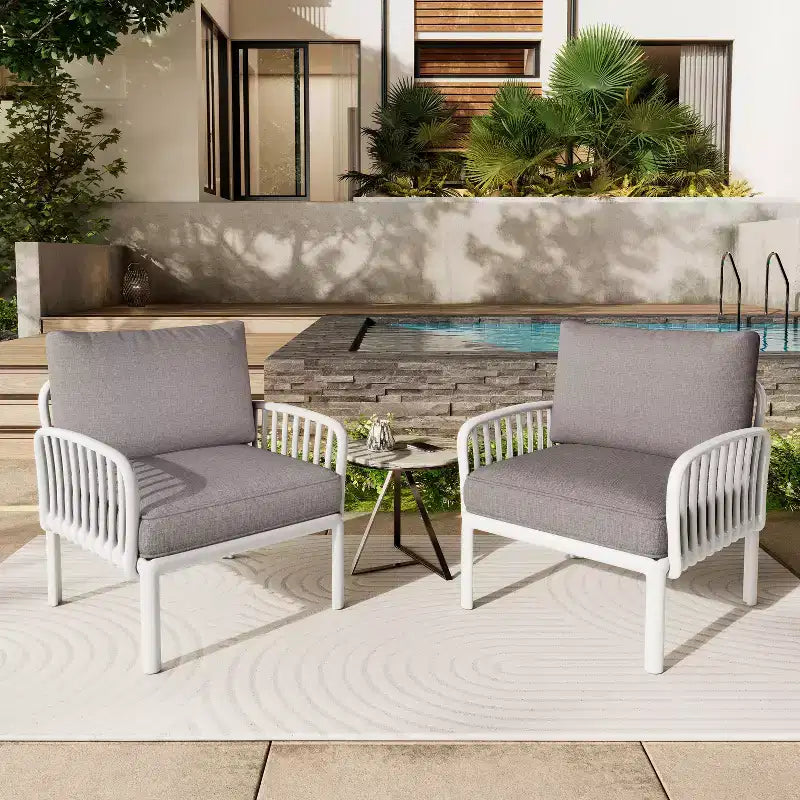 Christopher Knight Home Hester Outdoor Polypropylene Upholstered Club Chair (Set of 2)