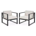 Christopher Knight Home Navan Outdoor Aluminum Club Chair with Cushions