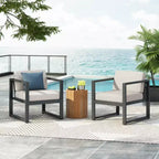 Fauteuil de jardin en aluminium avec coussins Navan Christopher Knight Home