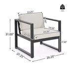 Fauteuil de jardin en aluminium avec coussins Navan Christopher Knight Home