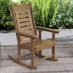 Outsunny Lot de 2 chaises à bascule d'extérieur, fauteuils à bascule de terrasse en PEHD avec dossier haut de 71 cm, accoudoirs larges et assise à lattes pour porche, jardin, balcon