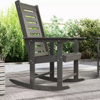 Outsunny Lot de 2 chaises à bascule d'extérieur, fauteuils à bascule de terrasse en PEHD avec dossier haut de 71 cm, accoudoirs larges et assise à lattes pour porche, jardin, balcon