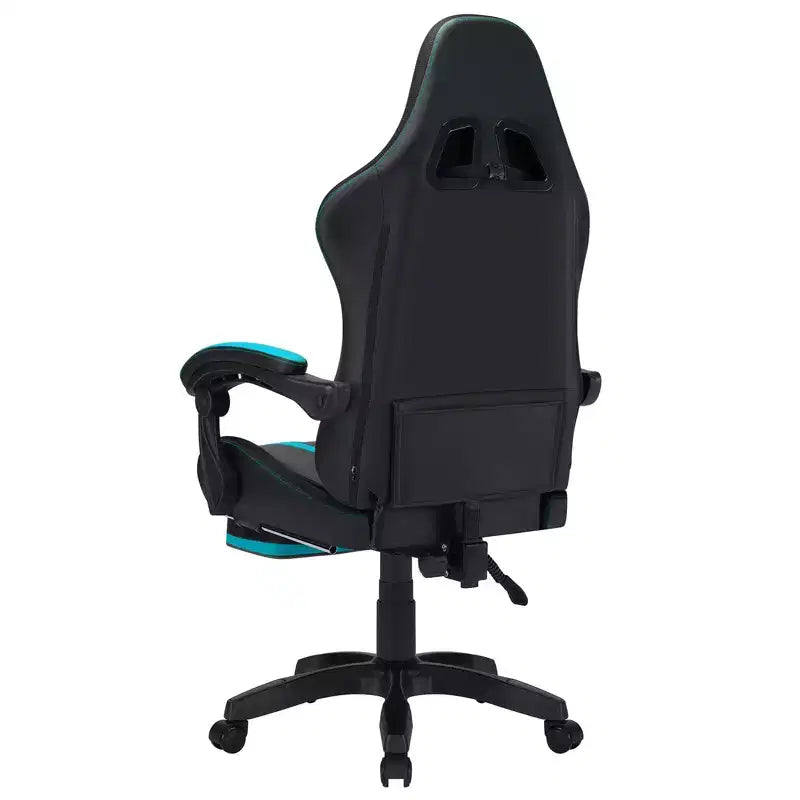 Hoffree Extra Large Massage Gaming Chair Ergonomic Office PC Chair with Footrest & Adjustable