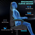 Hoffree Extra Large Massage Gaming Chair Ergonomic Office PC Chair with Footrest & Adjustable