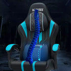Hoffree Extra Large Massage Gaming Chair Ergonomic Office PC Chair with Footrest & Adjustable