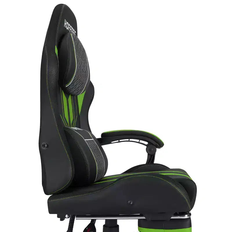 Hoffree Extra Large Massage Gaming Chair Ergonomic Office PC Chair with Footrest & Adjustable
