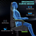 Hoffree Extra Large Massage Gaming Chair Ergonomic Office PC Chair with Footrest & Adjustable