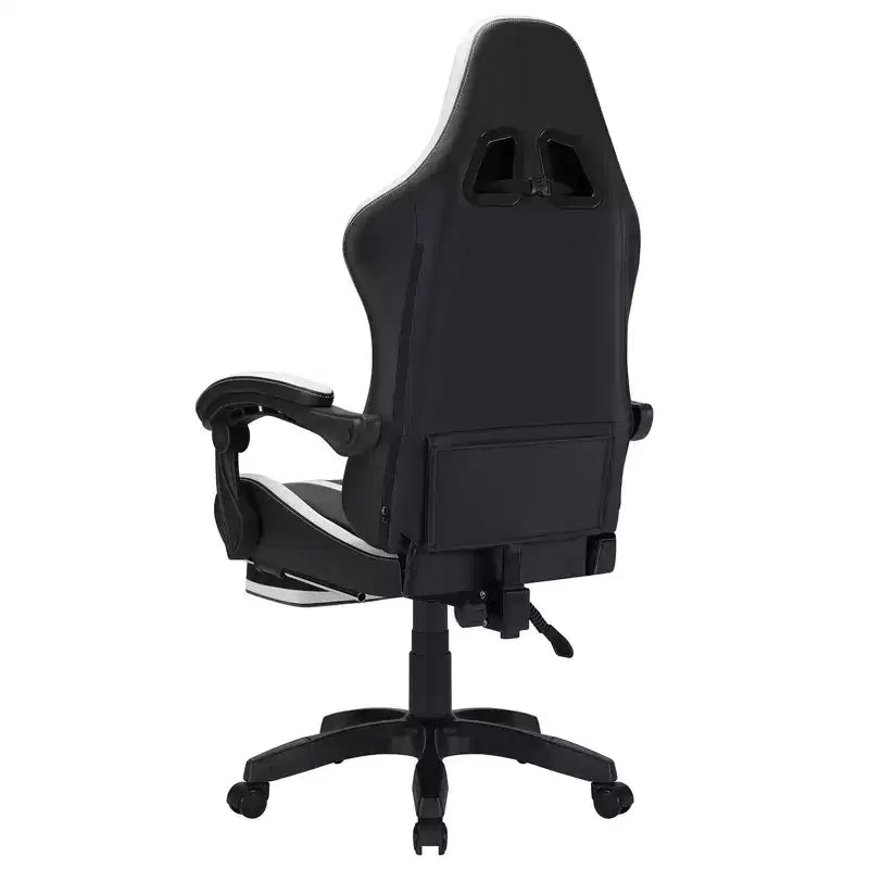Hoffree Extra Large Massage Gaming Chair Ergonomic Office PC Chair with Footrest & Adjustable