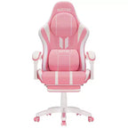 Hoffree Extra Large Massage Gaming Chair Ergonomic Office PC Chair with Footrest & Adjustable