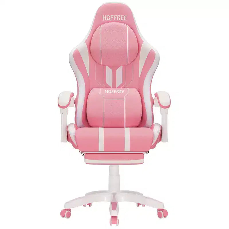 Hoffree Extra Large Massage Gaming Chair Ergonomic Office PC Chair with Footrest & Adjustable