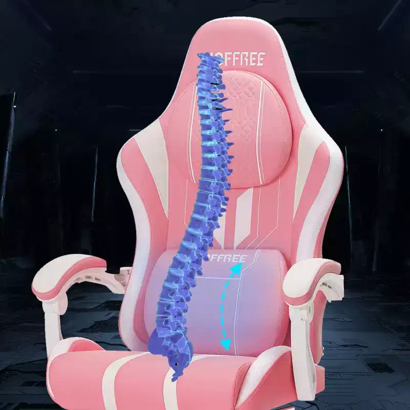 Hoffree Extra Large Massage Gaming Chair Ergonomic Office PC Chair with Footrest & Adjustable