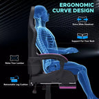 Hoffree Extra Large Massage Gaming Chair Ergonomic Office PC Chair with Footrest & Adjustable