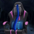 Hoffree Extra Large Massage Gaming Chair Ergonomic Office PC Chair with Footrest & Adjustable