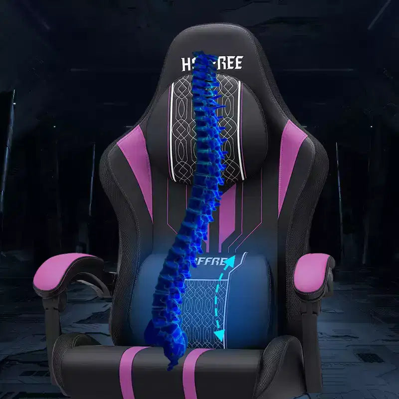 Hoffree Extra Large Massage Gaming Chair Ergonomic Office PC Chair with Footrest & Adjustable