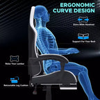 Hoffree Extra Large Massage Gaming Chair Ergonomic Office PC Chair with Footrest & Adjustable