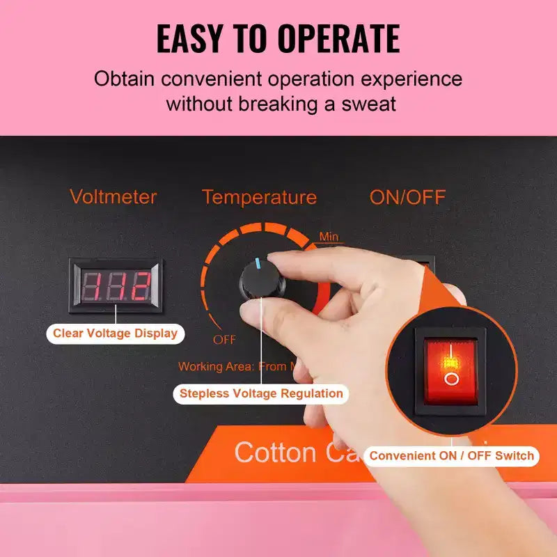 VEVOR Electric Cotton Candy Machine, 1000W Candy Floss Maker, Commercial Cotton Candy Machine with Stainless Steel Bowl, and Sugar Scoop