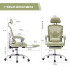 Chaise de jeu ergonomique en maille JIONJOY avec repose-pieds – Inclinaison de 90 à 135°, support lombaire et appui-tête réglables