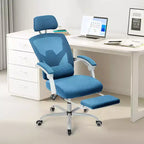 Chaise de jeu ergonomique en maille JIONJOY avec repose-pieds – Inclinaison de 90 à 135°, support lombaire et appui-tête réglables