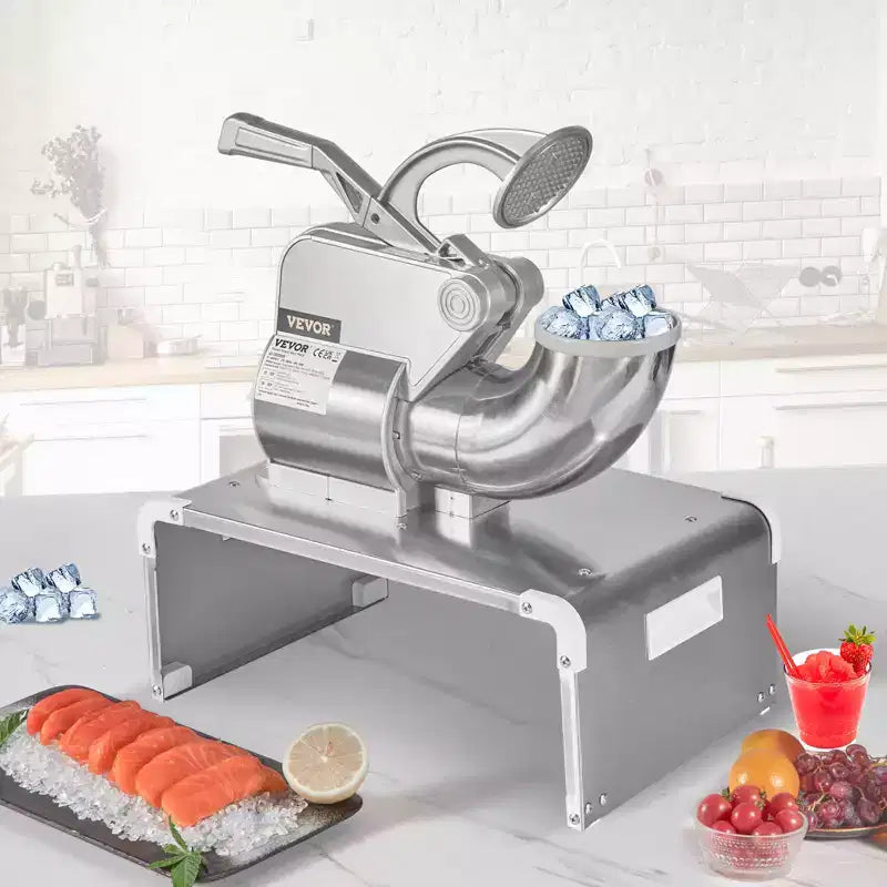 VEVOR Ice Crushers Machine, 661lbs Per Hour Electric Snow Cone Maker with 4 Blades, Stainless Steel Shaved Ice Machine with Cover