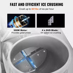 VEVOR Ice Crushers Machine, 661lbs Per Hour Electric Snow Cone Maker with 4 Blades, Stainless Steel Shaved Ice Machine with Cover