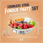 Nostalgia 10-Ounce Electric Fondue Party Set, Stainless Steel