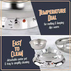 Nostalgia 10-Ounce Electric Fondue Party Set, Stainless Steel