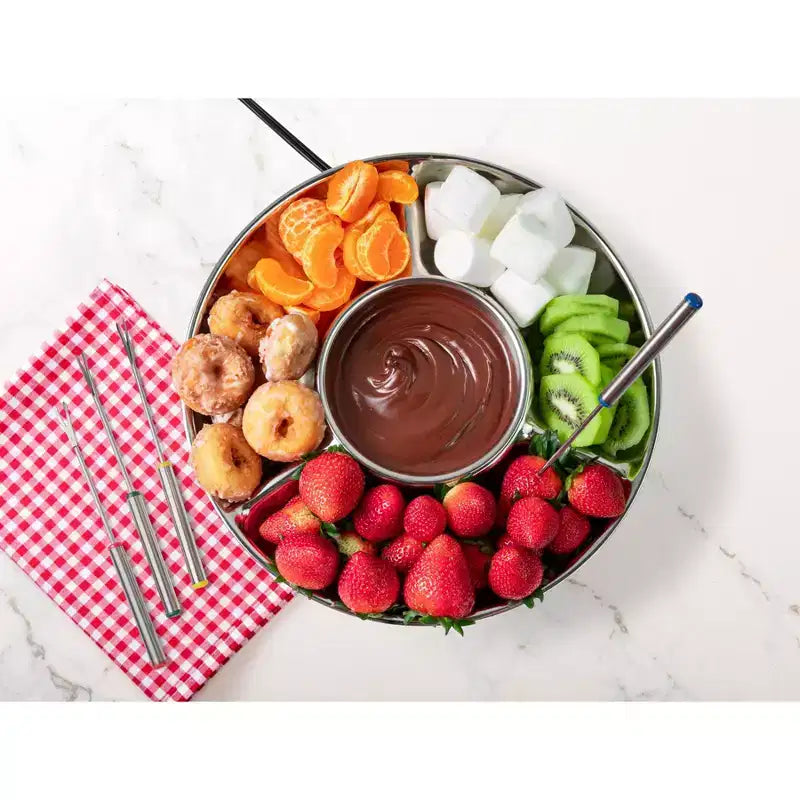 Nostalgia 10-Ounce Electric Fondue Party Set, Stainless Steel