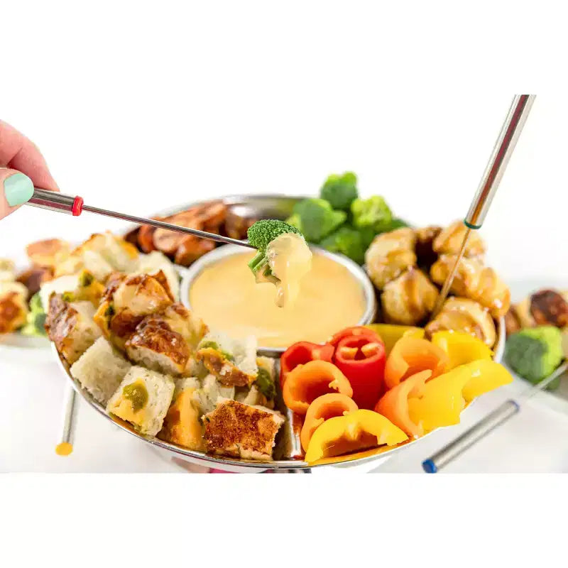 Nostalgia 10-Ounce Electric Fondue Party Set, Stainless Steel