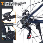 27.5Inch Mountain Bike, Aluminium Alloy Frame 21-Speed Trail Commuter City Mountain Bike With Double Disc Brakes And Suspension Fork For Women Men