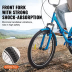 Tricycle pliable adulte VEVOR, tricycle pliant pour adultes de 26 pouces, vélo cruiser à 3 roues en acier au carbone avec grand panier et siège réglable