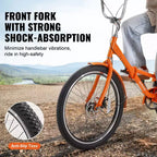VEVOR Folding Adult Tricycle, 20-Inch Adult Folding Trikes, Lightweight Aluminum Alloy 3 Wheel Cruiser Bike with Large Rear Basket