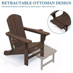 Fauteuil de patio Hyleory 3 positions avec ottoman rétractable et porte-gobelet/téléphone