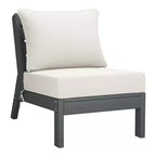 WestinTrends Avalon Outdoor 6-Piece Modular Sectional Patio Furniture Sofa Set, Gray/White
