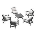 WestinTrends Avalon Outdoor 6-Piece Modular Sectional Patio Furniture Sofa Set, Gray/White