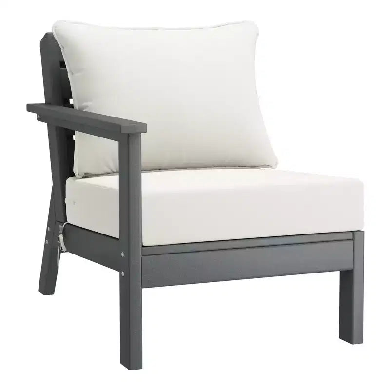 WestinTrends Avalon Outdoor 6-Piece Modular Sectional Patio Furniture Sofa Set, Gray/White