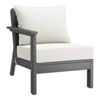 WestinTrends Avalon Outdoor 6-Piece Modular Sectional Patio Furniture Sofa Set, Gray/White