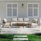 WestinTrends Avalon Salon de jardin modulaire 6 pièces en bois vieilli et blanc
