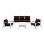 WestinTrends Avalon Outdoor 6-Piece Modular Sectional Patio Furniture Sofa Set, White/Brown