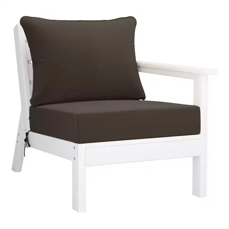 WestinTrends Avalon Outdoor 6-Piece Modular Sectional Patio Furniture Sofa Set, White/Brown